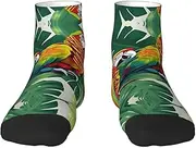 [pvinnk] Tropical Flower Leaf Parrot Print Functionality Socksing Adult Socks For Workout Winter Warmth And Everyday Wear