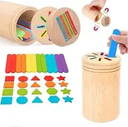 TUNJEJINY Montessori Toys for 1 2 3+ Year Old, Dual Play Wooden Toddler Educational Toys Color Sorting Preschool Learning Activities, Fine Motor Skills Sensory Matching Games for Boys Girls Gifts