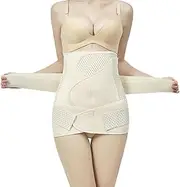 VIDECOR 3 in 1 Postpartum Belly Wrap Postpartum Belt Band Postpartum Women Belly Belt Support Recovery Corset Wrap Body Shaper, Large