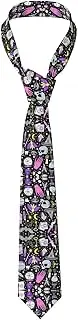 [YANYU] Magic Witch Witchcraft Bohemian Drawing Print Men Necktie Classic And Stylish Ties For Business Weddings And Special Occasions, Black