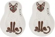 WATIIFUFU 2pcs Cat Design Ceramic Sauce Dishes Cute Appetizer Plates for Dipping Sauces Smooth Edges for Condiments Sweets for Friends
