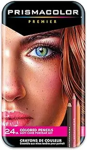 [Prismacolor] Sanford 25085R Premier Colored Pencils, Portrait Set, Soft Core, 24-Count