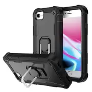 MCC Stylish Shockproof iPhone SE 2020 2nd Gen Case Cover Apple Heavy Duty [Black+Black]