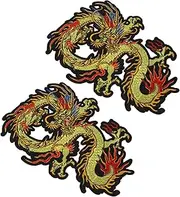 Holibanna 2pcs Dragon Pattern Iron Patches Unique Embroidery for Clothing Bags Shoes Hats Creative Sewing Motifs for DIY Craft Projects for Friends