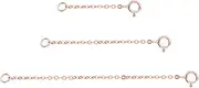 Buer Homie 3PCS Necklace Extender Silver 925, 3cm/5cm/8cm Chain Extension for Bracelet Or Anklet, 925 Sterling Silver Chains for Jewellery Making DIY (Rose Gold)