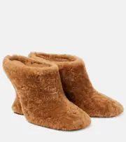 [Dries Van Noten] Dries Van Noten Shearling wedge mules AU 6.5 brown