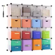 16 Cube Storage Organizer, Storage Cube Shelves for Clothes, DIY Stackable Pl...