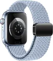 KEYSJEFF Compatible with Apple Watch Strap 45mm 44mm 41mm 40mm, Braided Nylon Sport Band Adjustable Elastics Magnetic Buckle Straps for Iwatch Series 9/8/7/6/SE/5/4
