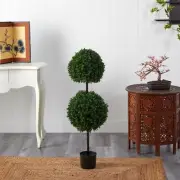 42” Boxwood Double Ball Artificial Topiary Tree UV (Indoor/Outdoor).Retail $218