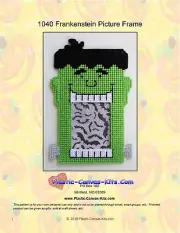 Halloween Frankenstein PIcture Frame- Plastic Canvas Pattern or Kit
