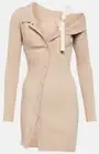 NWT Jacquemus La robe Maille Colin Dress Knitted Ribbed Asymmetrical sz 36 SMALL