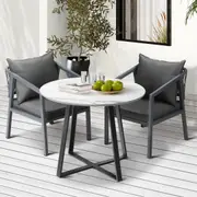 Livsip 3PCS Outdoor Dining Setting Table Lounge Chair Patio Furniture Bistro Set
