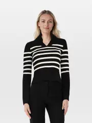 Black & White Striped Knit Top