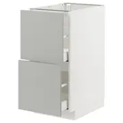 METOD / MAXIMERA base cb 2 fronts/2 high drawers, white/Havstorp light grey, 40x60x80 cm