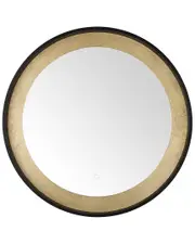 Safavieh Erdem Gold LED Mirror With Dimmable Touch Switch