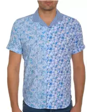 Robert Graham Fontana Short Sleeve Button Down - Mens Size M