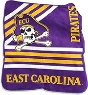 Logo Brands NCAA East Carolina Pirates Striped Raschel Throw Blanket – 50 x 60 Soft Fleece Blanket, Officially Licensed Collegiate Design, Cozy Throw for Tailgating, Game Day, & Home Décor