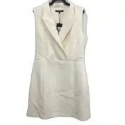 NEW Portmans Jess Sleeveless Blazer Vanilla White Dress Ladies Size 14