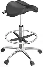 Saddle Stool for Salon,Ergonomic Swivel Rolling Chair with Wheels,Height Adjustable Office Chair,for Tattoo Clinic Office,Load 440LBS