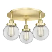 Innovations Lighting 916-3C-10-18 Beacon Flush Beacon 3 Light - Gold