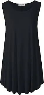 [LARACE] Women's Solid Sleeveless Tunic for Leggings Swing Flare Tank Tops