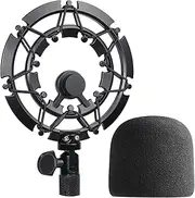 YOUSHARES Shockmount with Foam Windscreen for Blue Yeti Pro and Blue Yeti Pro Microphone, Alloy Shock Mount Reduces Vibration Noise and Improve Recording Quality