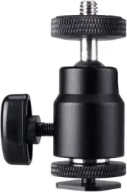 1/4" Mini Ball Head Hot Shoe Mount Adapter Ring Light for Camera Camcorder Gopro