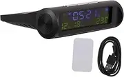 GANAZONO Solar Car Clock with Thermometer Auto Digital Watch Solar Charging Design for Vehicles Multifunctional Dashboard Clock with Screen Display