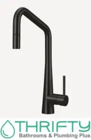 Oliveri Essente Square Sink Mixer Gooseneck with Pull Out Black SS2575-BL