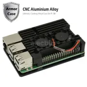 Aluminum Alloy Case Protective Enclosure w/ Fan For Raspberry Pi 3 B+(plus) 3B