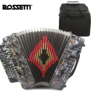 Rossetti 3112 FBE Fa 31 Button Grey Diatonic Accordion w/ Hard Case, Bag, Straps