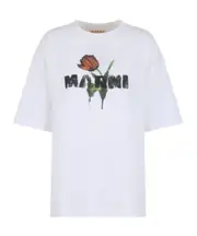 Marni Tulip Printed Crewneck T-Shirt IT40,IT44,IT42,IT38,IT36,IT46 LILYWHITE
