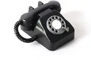 Miniature Retro Telephone: Realistic 1/6 Scale Old Phone with Functional Details for Dollhouse Photography (Black)