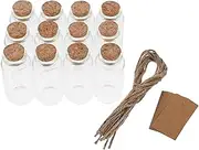 iplusmile 1 Set Tiny Glass Bottles Corked Jars with Tags String for Wishing Bottles for Party Favors Wedding Decorations and Creative Crafts