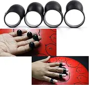 [Generic] 4 Pcs Finger Sleeve Set for Steel Tongue Drum Percussion Drums Black One Size