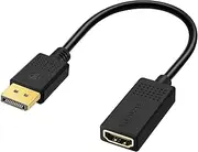 SHULIANCABLE 4K DisplayPort to HDMI Adapter, DP Male to HDMI Female Converter, Compatible with HP, ThinkPad, AMD, Nvidia Desktop etc. (15 cm)