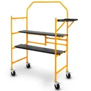 BAUMR-AG Mobile Scaffold Platform, 226kg Load, Steel Frame, Dual Height, Folding