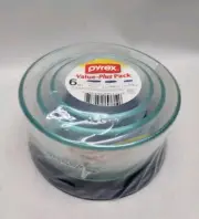 Pyrex Simply Store GLASS Food STORAGE Containers SET 4 2 1 Cup ROUND Valu-Pak