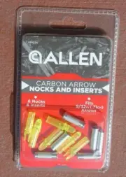 New Pack Allen Carbon Arrow Nocks and Inserts for Bow 9/32 Arrow Free Shipping