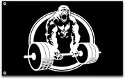 Gorilla Weightlifting Flag 3x5 Ft Motivational Fitness Inspirational Flags for Home Gym Decor College Room Wall Garage Flag Banner Decor