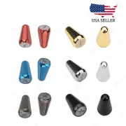 2 Pcs Guitar 3-5 Way Switch Metal Tip Cap Switch Knob For Fender Stratocaster