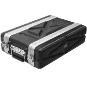 Lightweight 2 Space Compact ABS Rack Case - 2U PA DJ Shallow Rack Case
