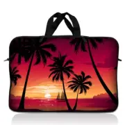 10.2 Inch Tablet Laptop Sleeve Bag Carry Case iPad Pouch w/ Handle Sunset Beach