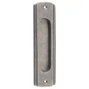 Deco Sliding Door Flush Pull, Rumbled Nickel