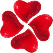 Angoily Ceramic Dessert Bowl Set Heart Shaped Baking Bowl Pudding Bowl for Breakfast