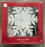 ASHLAND LIGHTED WHITE SNOWFLAKE TREE TOPPER CHRISTMAS MULTICOLOR STAR NEW LIGHTS