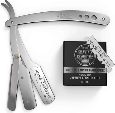 Straight Edge Barber Razor for Close Shaving - Professional Straight Blade Razor