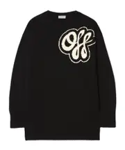 Hand-Drawn Script sweater XS,M Black