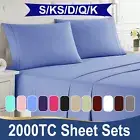 2000TC Ultra Soft Flat Fitted Sheet Set Single/KS/Double/Queen/King/SK Bed Sheet