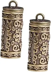 KALLORY Vintage Brass Scripture Pendants for DIY Keychain Bag Decor Multi Function Antique Style Keyring Accessories Unique Keychain Pendants